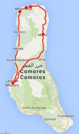 mapka trasy na Wielkim Komorze