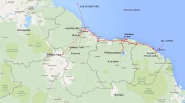 mapka trasy w trzech Gujanach