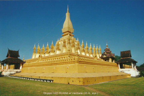 Stuppa HAD RUANA w Vientiane (45 m. wys.),Azja,indochiny,daleki wschod, polscy globtroterzy,lodzianin,