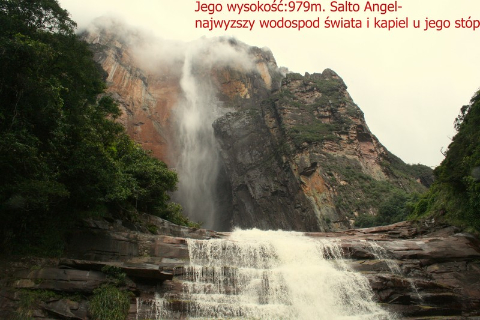najwyższy wodospad świata,salto Angel,Canaima,dzika dżungla,tajemnicze tepui,